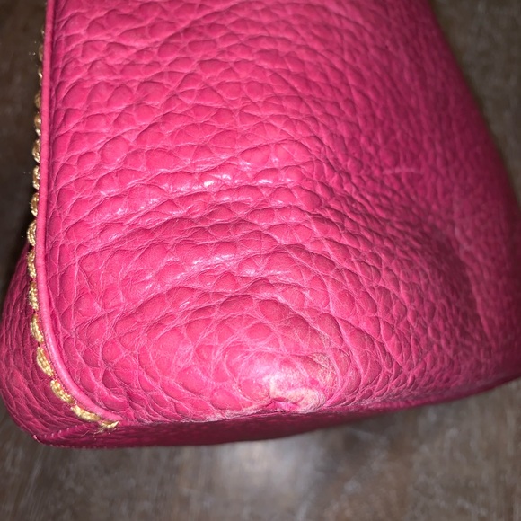 Plinio Visona Pink Leather Bamboo Handle Tote - Picture 14 of 17